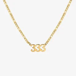 Angel Number Necklace Gold 333