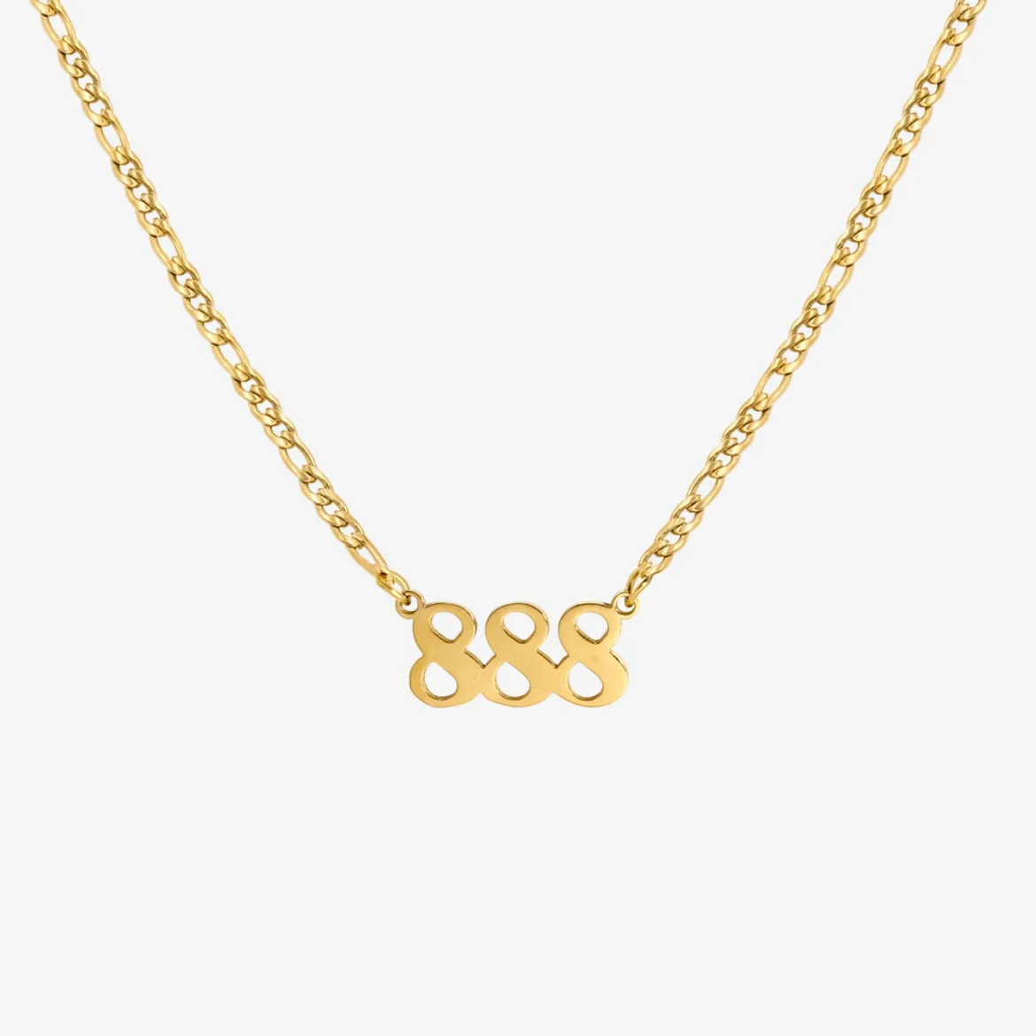 Angel Number Necklace Gold 888