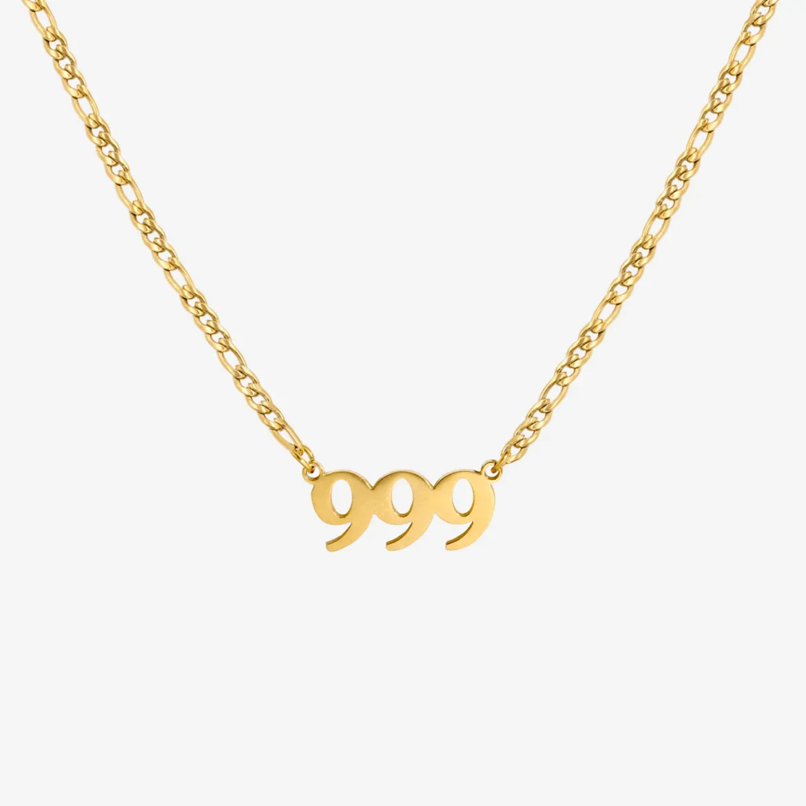Angel Number Necklace Gold 999