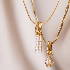 Baguette Bundle Hoop Set Small Gold