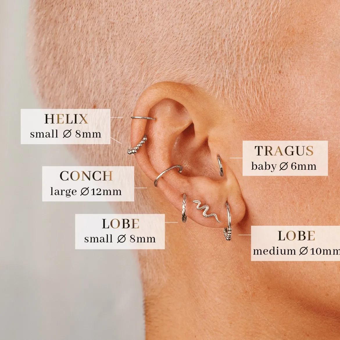 Basic Click Piercing Ring Silber