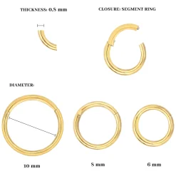 Basic Click Piercing Ring Gold