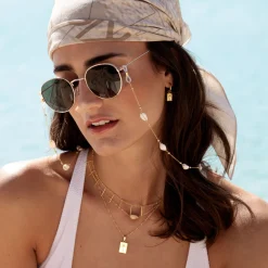 Beach Babe Sunglasses Chain Gold