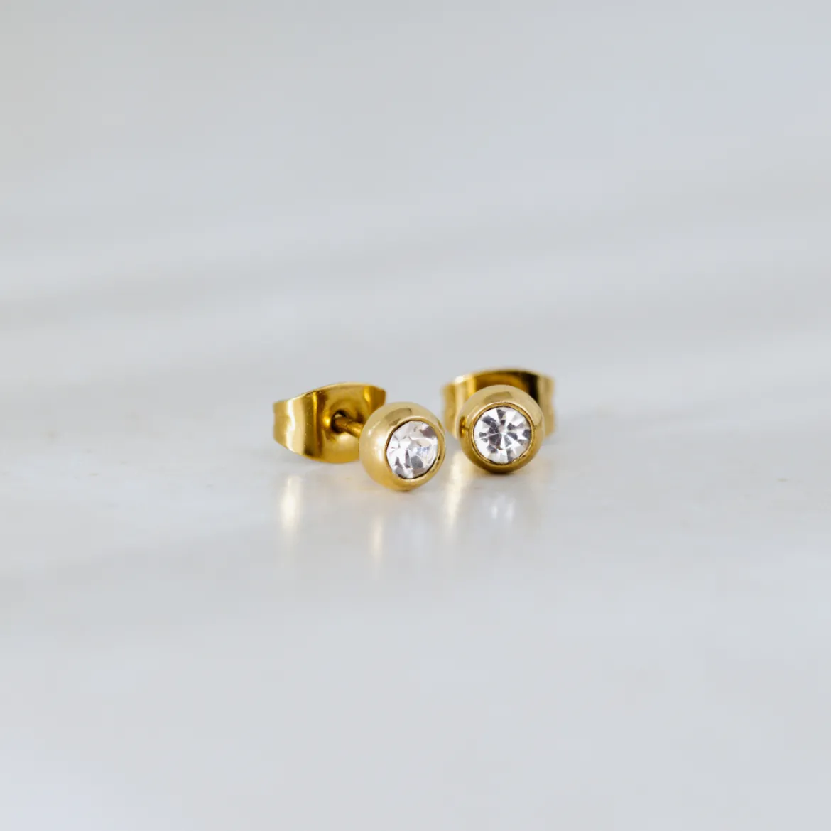 Bezel Bling Studs Roségold