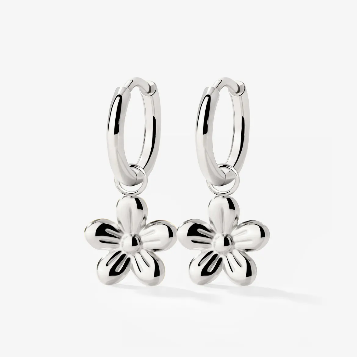 Blossom Hoop Set Small Silber