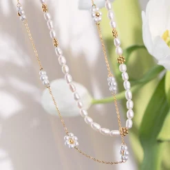 Blossom Pearl Choker Silber