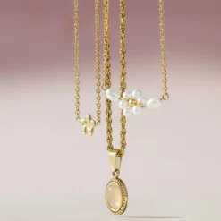 Blush Quartz Necklace Roségold