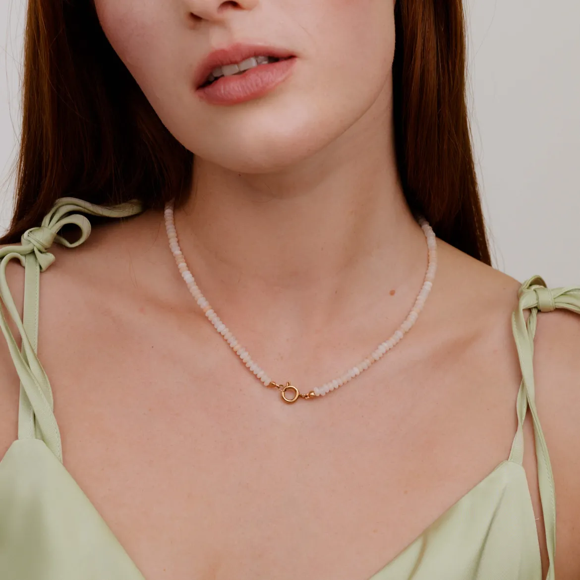 Blushstone Charm Necklace Roségold