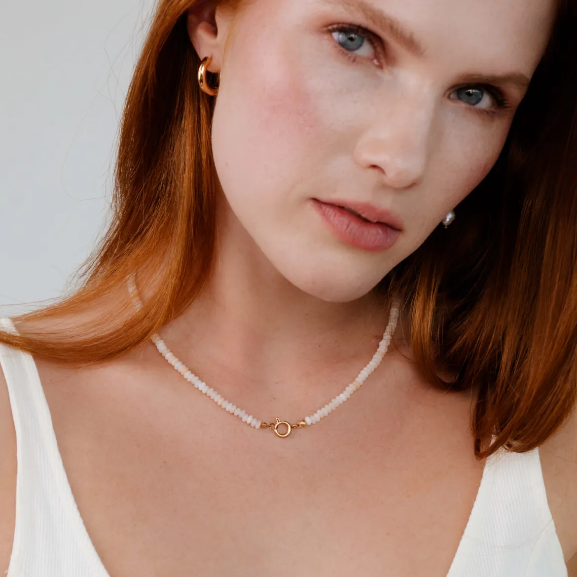 Blushstone Charm Necklace Roségold