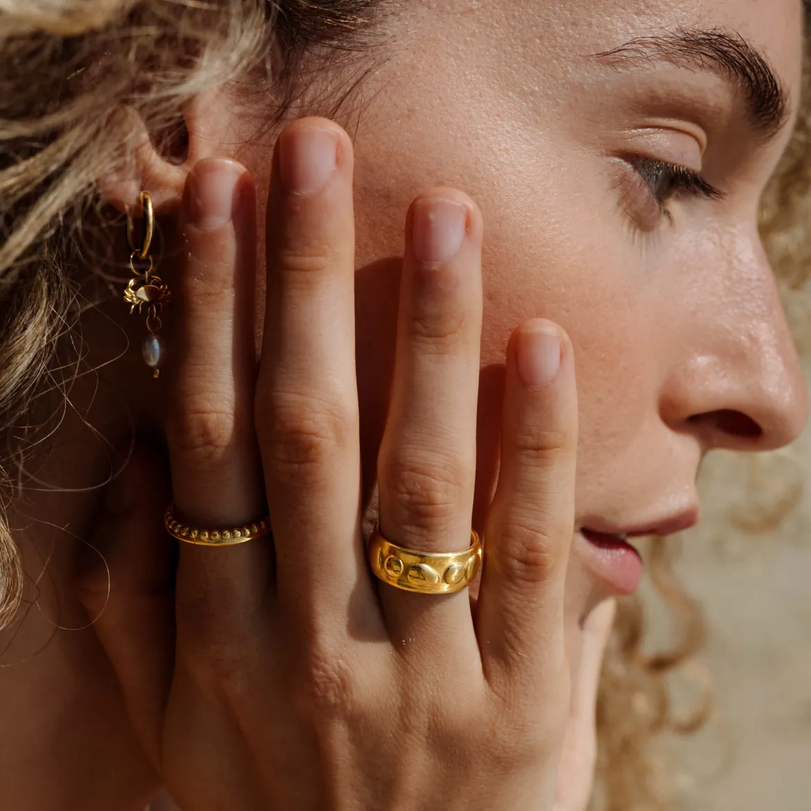 Boho Beads Ring Gold