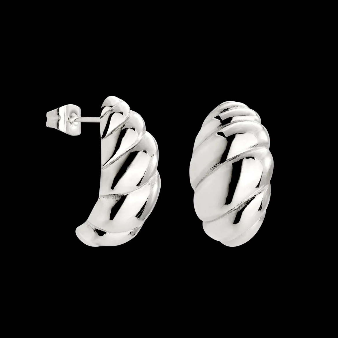 Bold Croissant Studs Silber