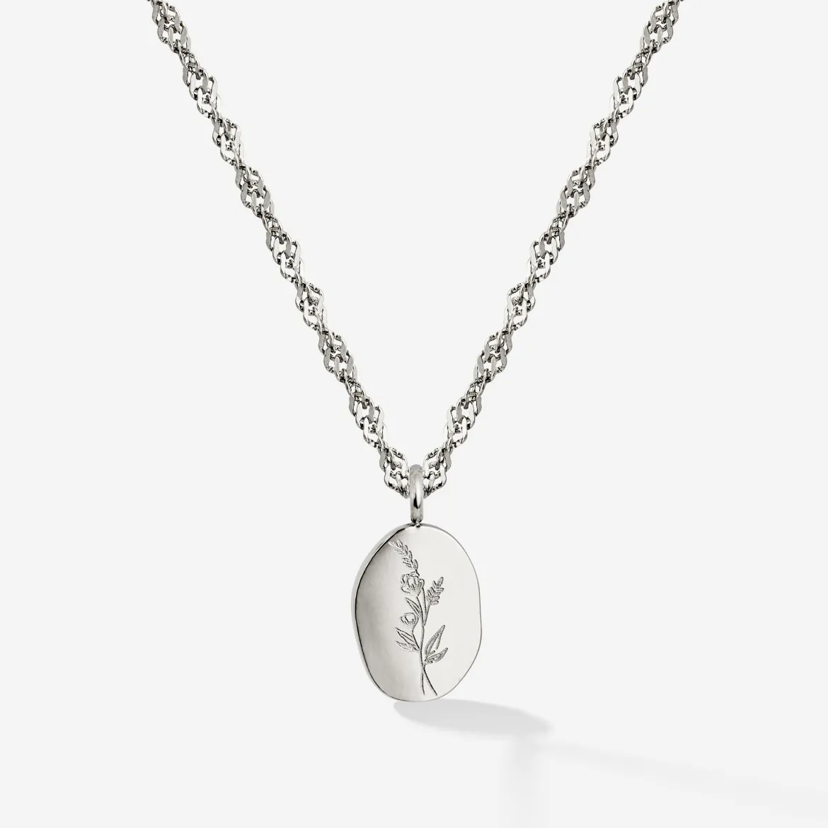 Bouquet Coin Necklace Silber
