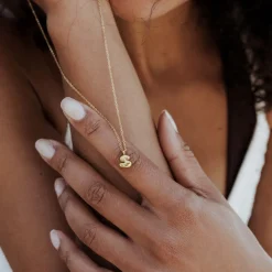 Bubble Letter Necklace Gold - A