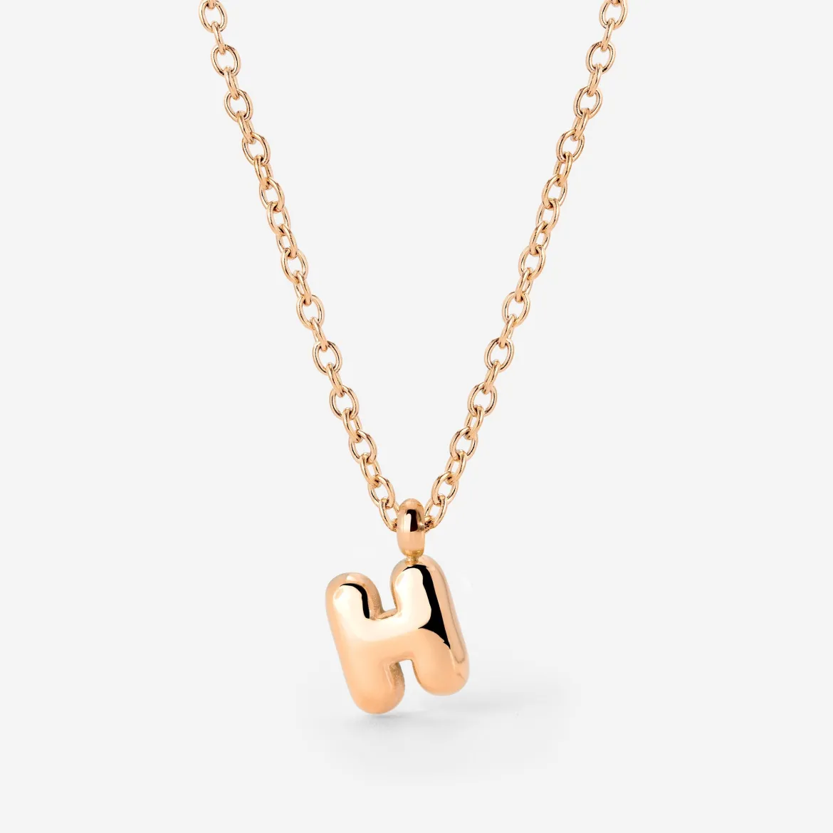 Bubble Letter Necklace Roségold - A