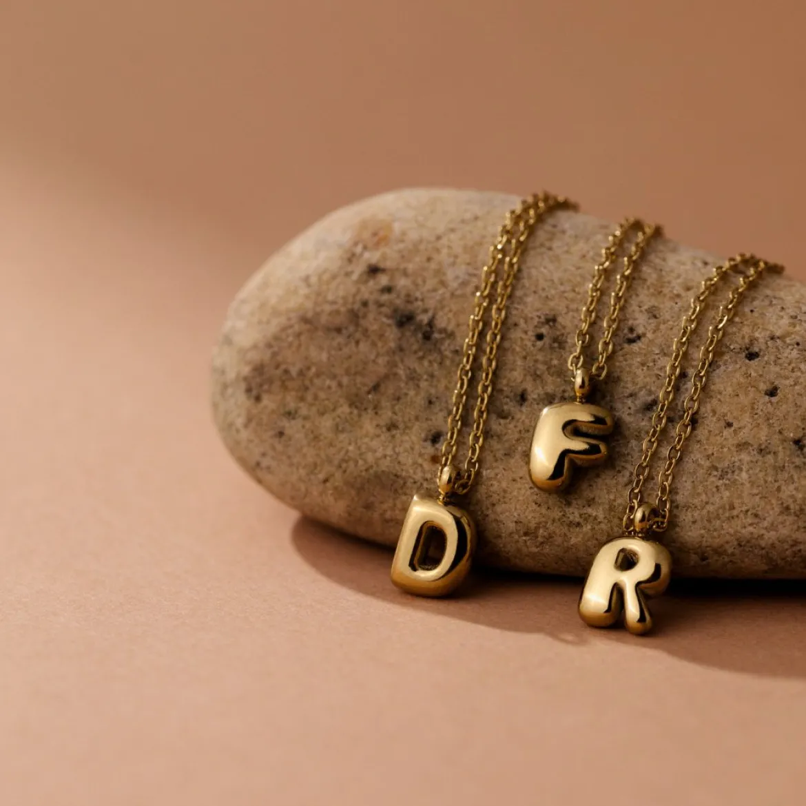 Bubble Letter Necklace Roségold - A