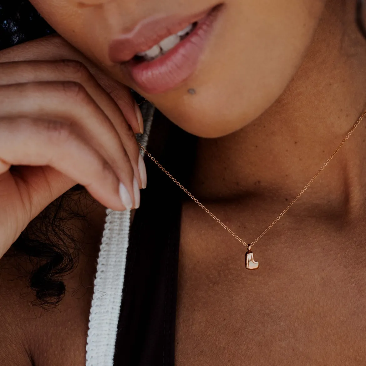 Bubble Letter Necklace Roségold - A