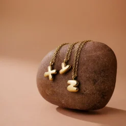 Bubble Letter Necklace Roségold - A