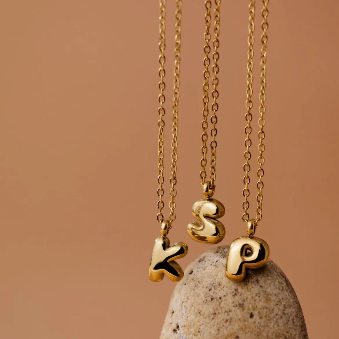 Bubble Letter Necklace Roségold - A
