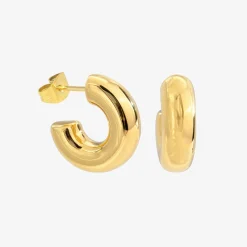 Bulky Hoop Studs Gold