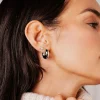 Bulky Hoop Studs Silber