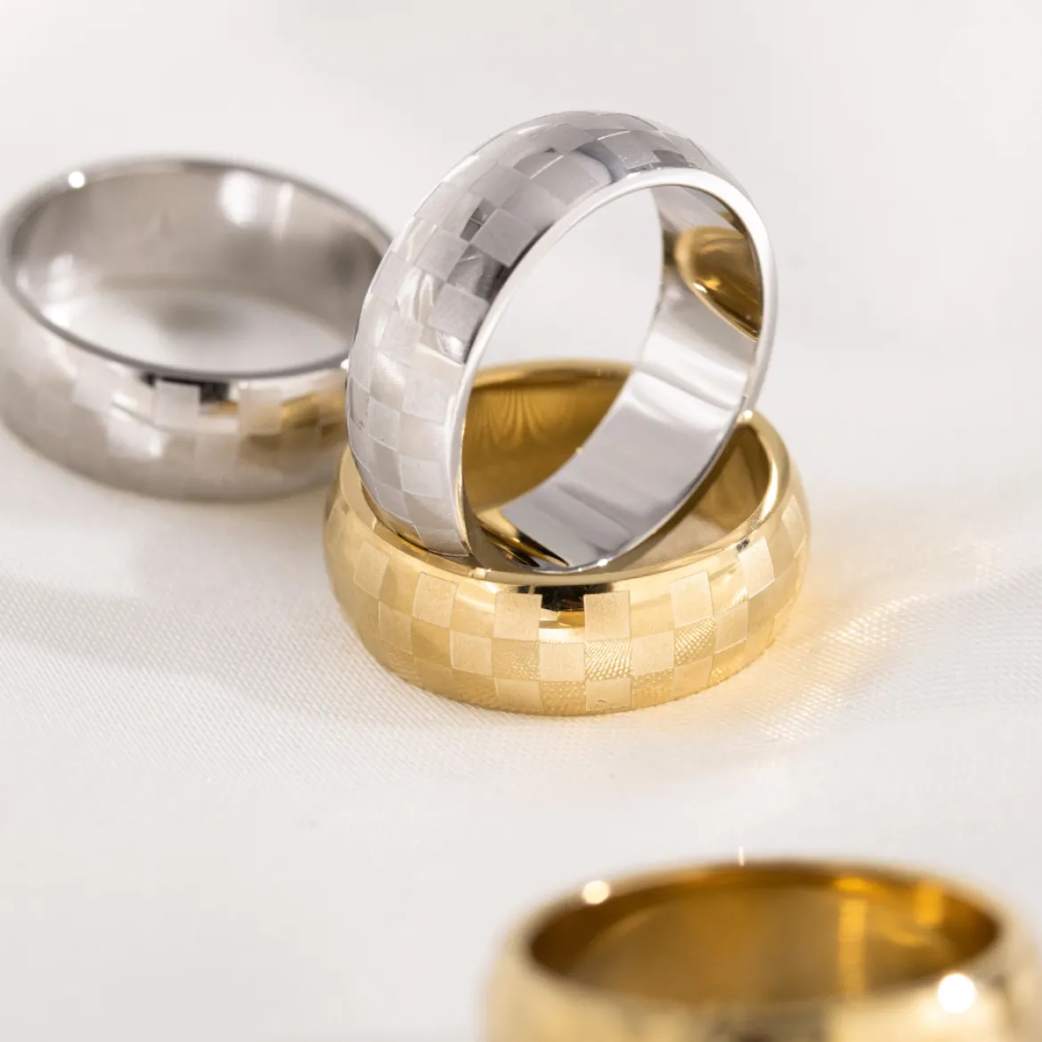 Chequer Ring Silber