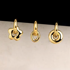 Chunky Sleek Donut Hoop Set Medium Gold
