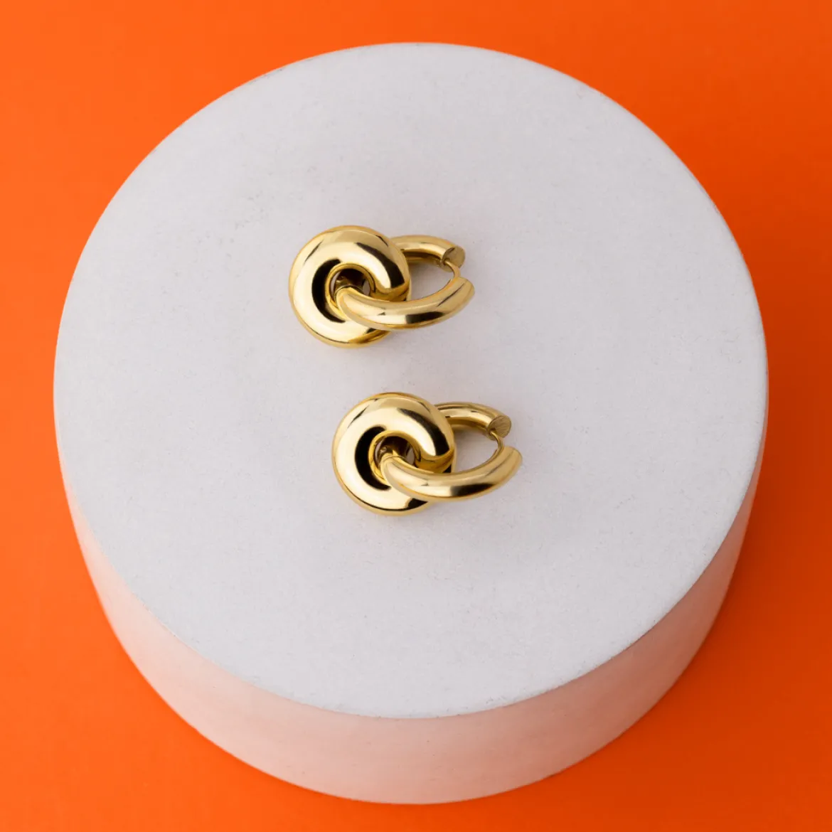 Chunky Sleek Donut Hoop Set Medium Roségold