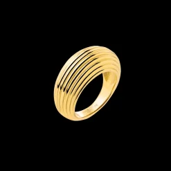 Chunky Stripes Ring Gold