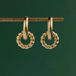 Chunky Twisted Donut Hoop Set Medium Gold
