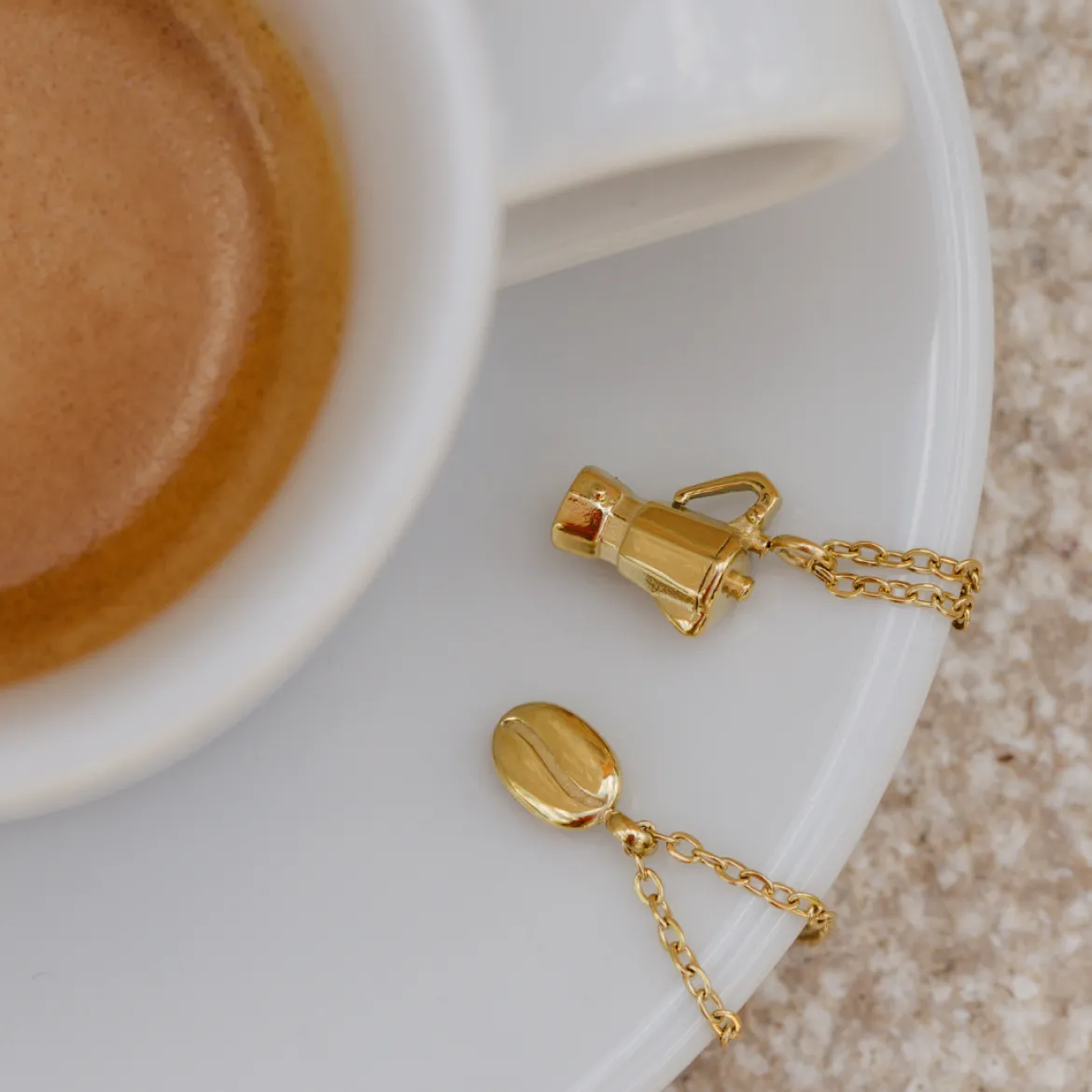 Coffee Lover Necklace Gold