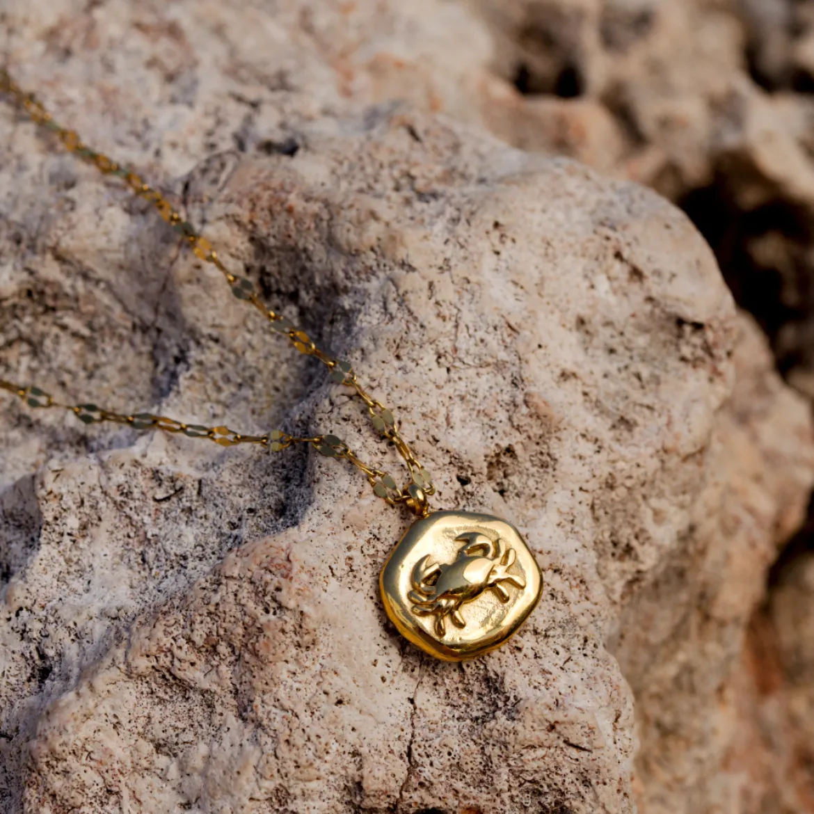 Crab Chaser Necklace Gold