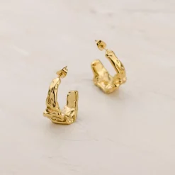 Crinkled Hoop Studs Roségold