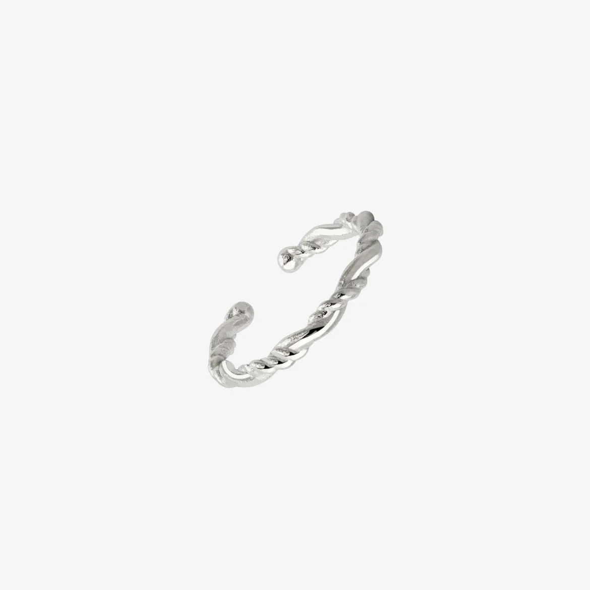 Curly Twist Toe Ring Silber