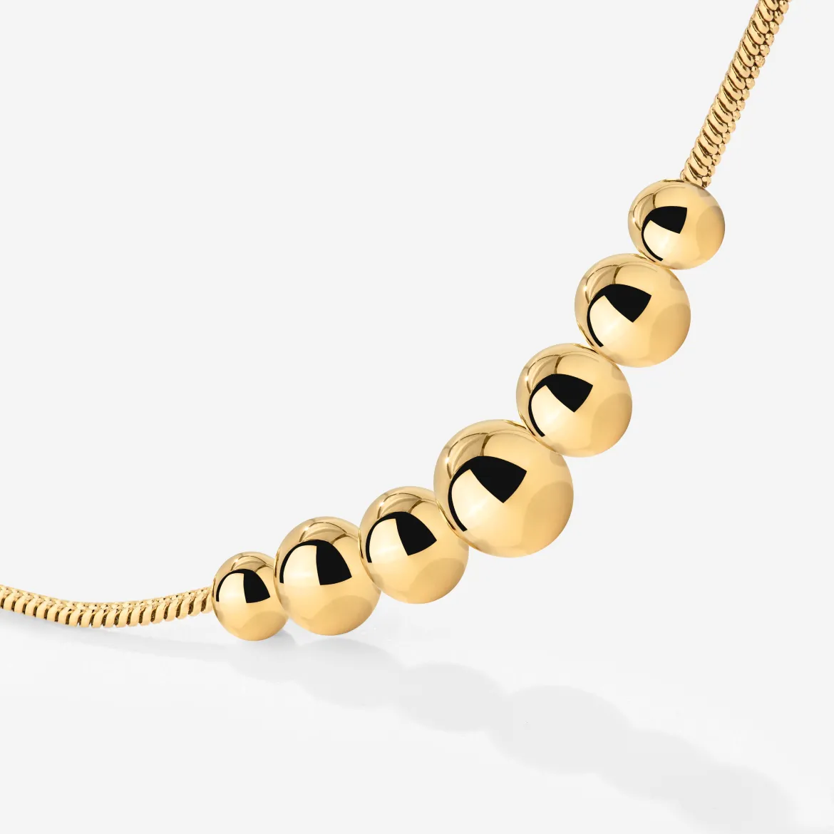 Curvy Beads Choker Gold