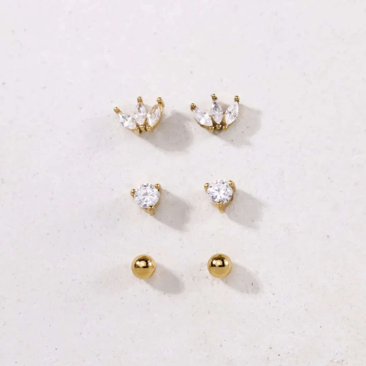 Delicate Bead Studs Gold