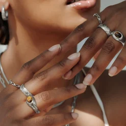Desert Glow Ring Silber