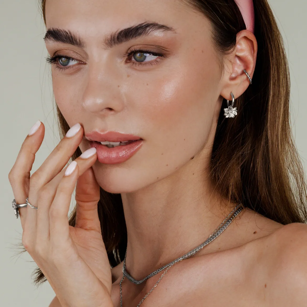 Eternal Bloom Hoop Set Small Silber