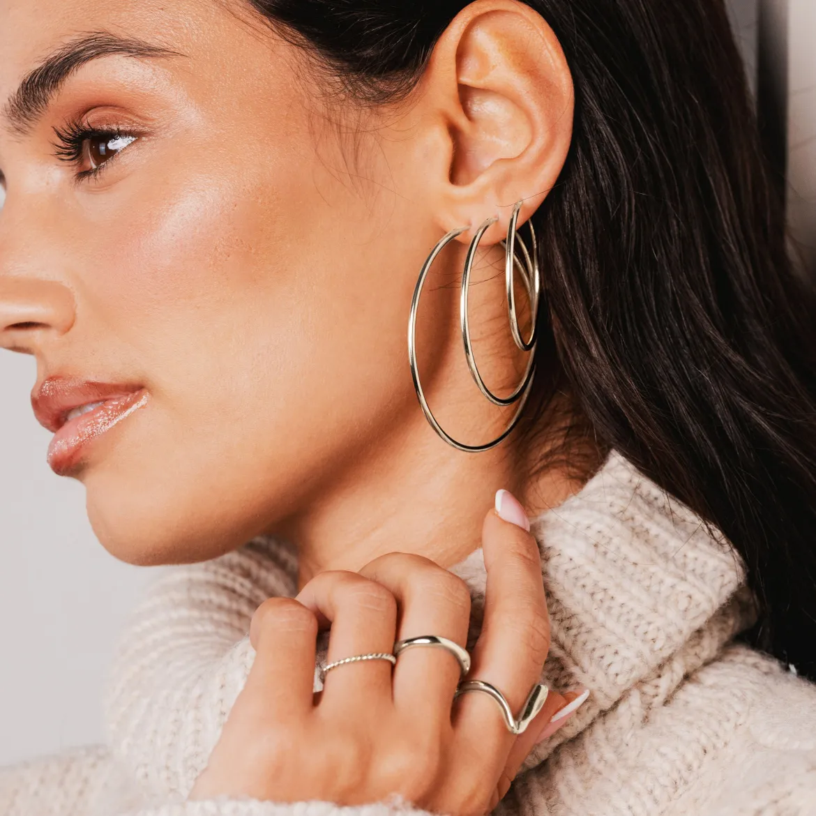 Extra Maxi Hoops Silber