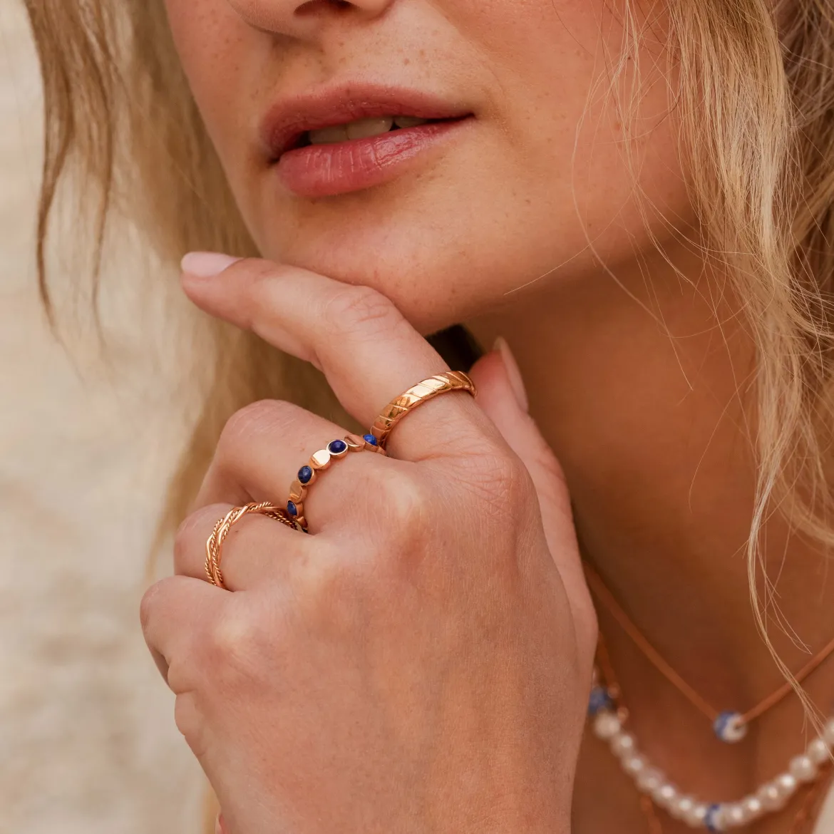 Flat Stripe Ring Roségold
