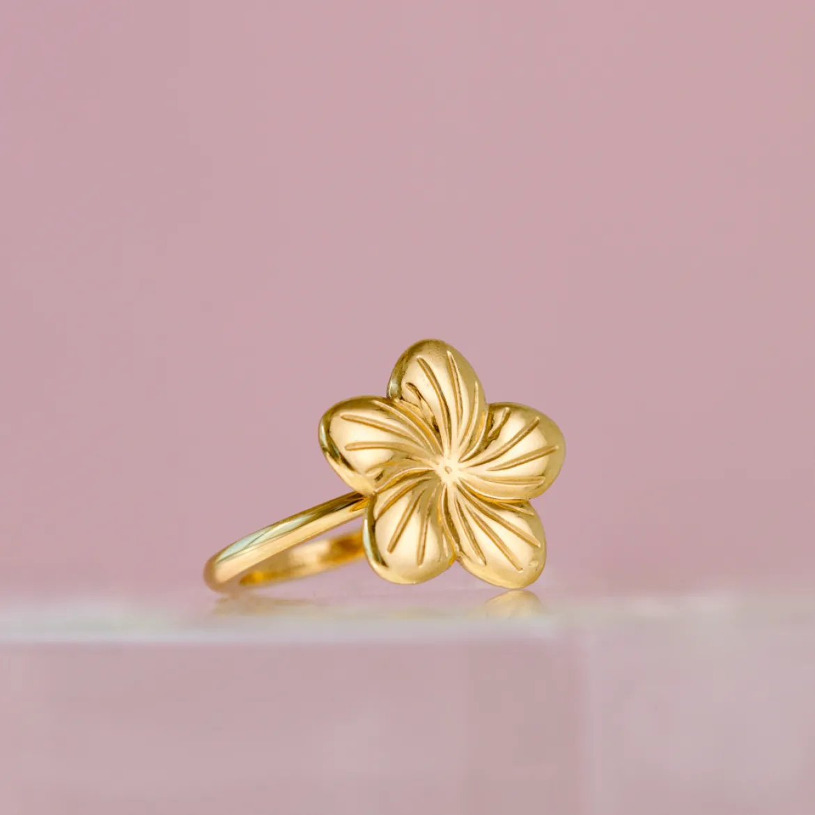 Floral Glow Ring Silber