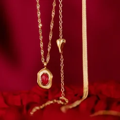 Flowy Heart Necklace Bundle Roségold