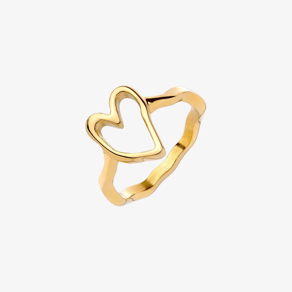 Flowy Heart Ring Gold