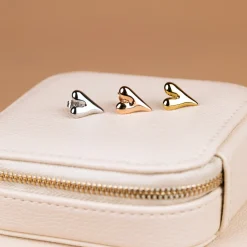 Flowy Heart Studs Small Gold