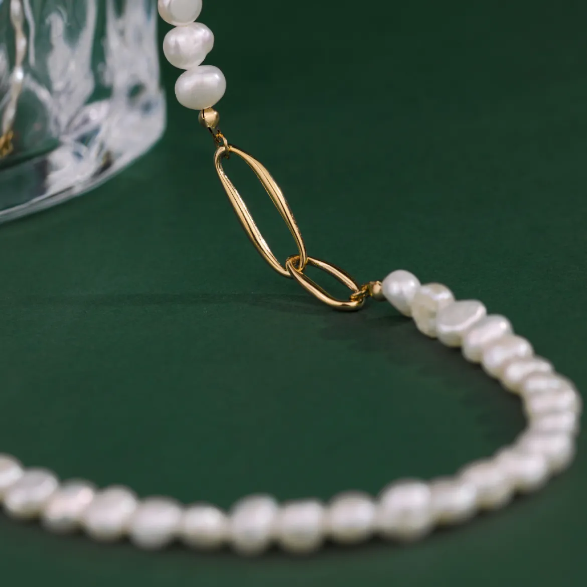Fluidity Pearl Necklace Roségold