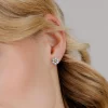 Forever Blue Daisy Studs Gold