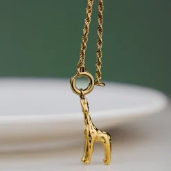 Giraffe Rope Chain Necklace Set Silber