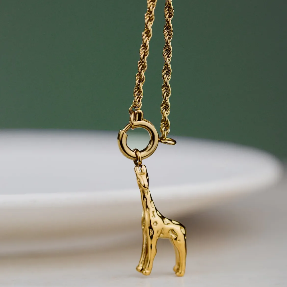Giraffe Rope Chain Necklace Set Roségold