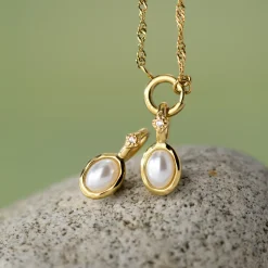 Glazed Singapore Chain Necklace Set Roségold