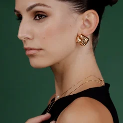 Granny Button Studs Large Roségold