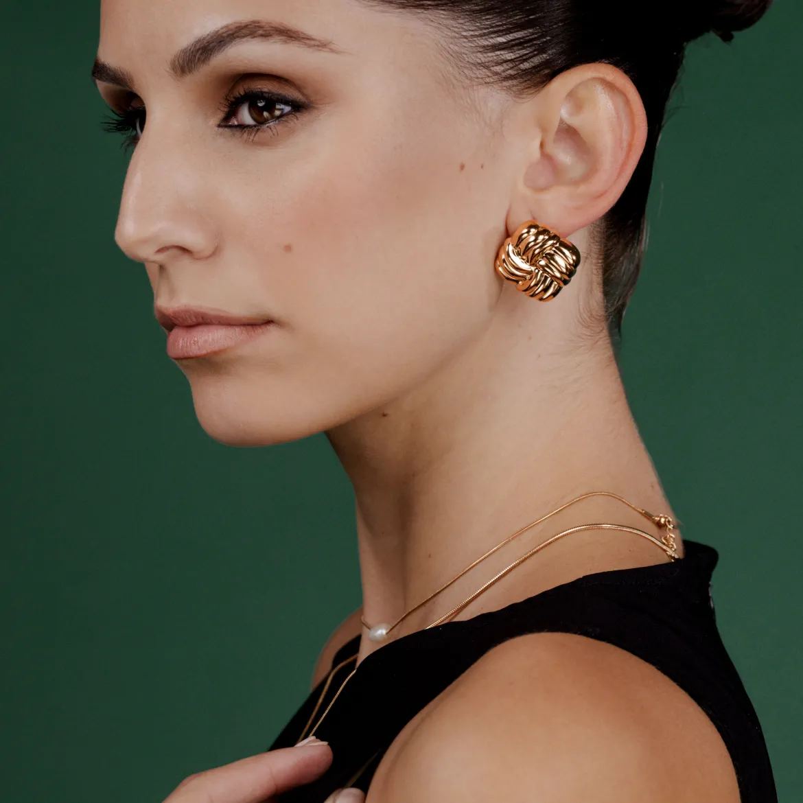 Granny Button Studs Large Roségold